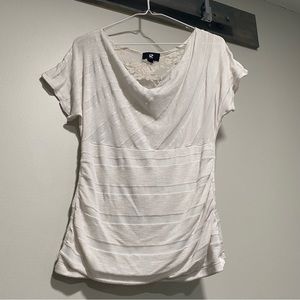 Cream lace flutter sleeve fairycore grunge top by Iz Byer Y2K